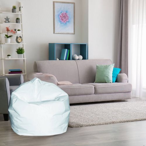 Pouf Abe, Poltrona multiuso, Poltroncina sacco, Pouf poggiapiedi, Made in Italy, 65x65 h50 cm, Bianco