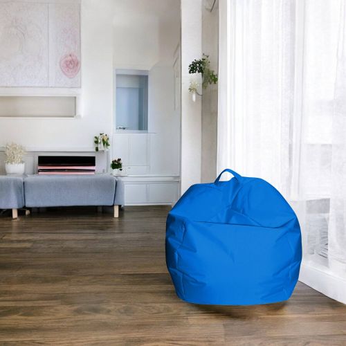 Pouf Abe, Poltrona multiuso, Poltroncina sacco, Pouf poggiapiedi, Made in Italy, 65x65 h50 cm, Blu