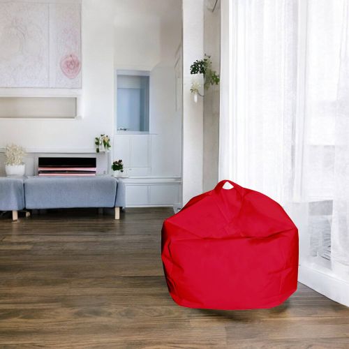 Pouf Abe, Poltrona multiuso, Poltroncina sacco, Pouf poggiapiedi, Made in Italy, 65x65 h50 cm, Rosso