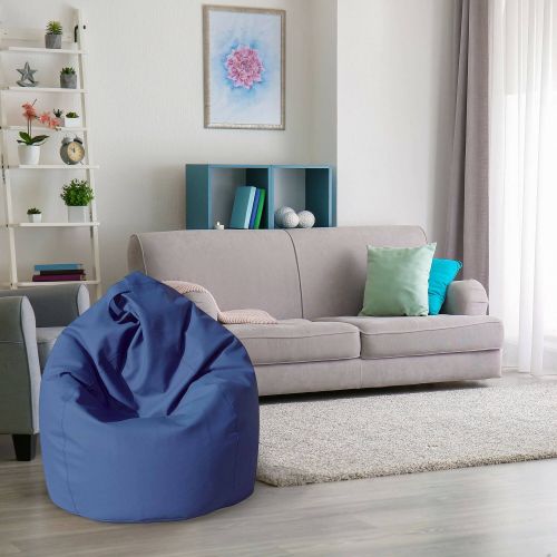 Pouf Abisso, Poltrona multiuso, Poltroncina sacco, Pouf poggiapiedi, Made in Italy, 70x70 h110 cm, Blu