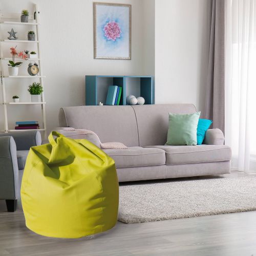 Pouf Abisso, Poltrona multiuso, Poltroncina sacco, Pouf poggiapiedi, Made in Italy, 70x70 h110 cm, Giallo