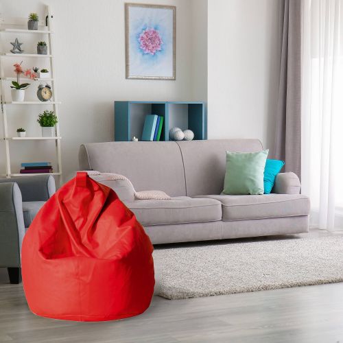 Pouf Abisso, Poltrona multiuso, Poltroncina sacco, Pouf poggiapiedi, Made in Italy, 70x70 h110 cm, Rosso