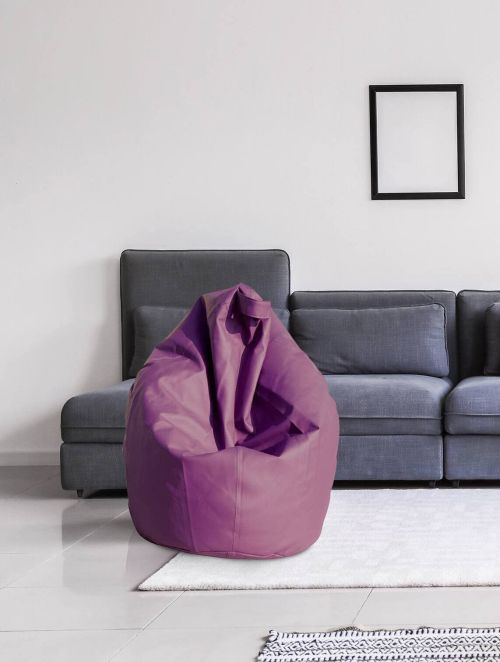 Pouf Abisso, Poltrona multiuso, Poltroncina sacco, Pouf poggiapiedi, Made in Italy, 70x70 h110 cm, Viola