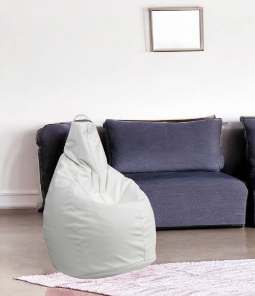 Pouf Abner, Poltrona multiuso, Poltroncina sacco, Pouf poggiapiedi, Made in Italy, 90x90 h120 cm, Bianco