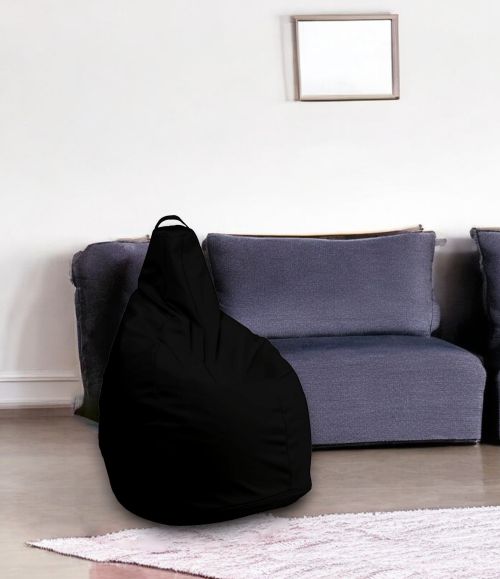 Pouf Abner, Poltrona multiuso, Poltroncina sacco, Pouf poggiapiedi, Made in Italy, 90x90 h120 cm, Nero