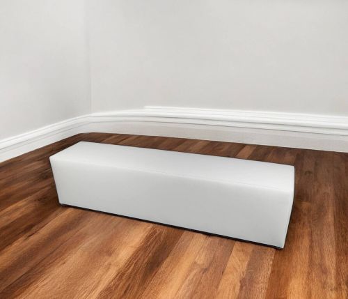 Pouf Abra, Poltrona multiuso, Poltroncina sacco, Pouf poggiapiedi, Made in Italy, 180x40 h42 cm, Bianco
