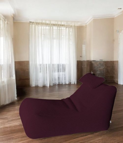 Pouf Abuli, Poltrona multiuso, Poltroncina sacco, Pouf poggiapiedi, Made in Italy, 70x120 h65 cm, Bordeaux
