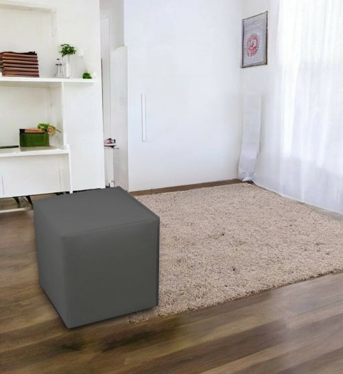 Pouf Acerbo, Poltrona multiuso, Poltroncina sacco, Pouf poggiapiedi, Made in Italy, 40x40 h42 cm, Grigio scuro