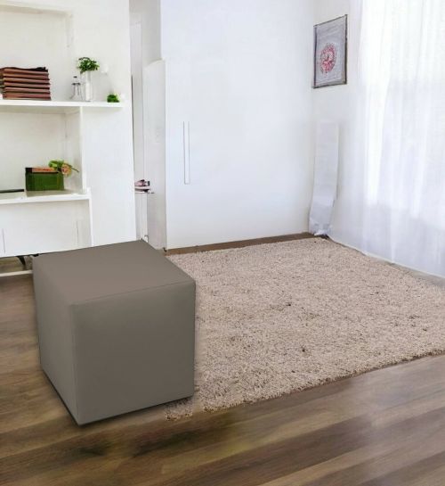 Pouf Acerbo, Poltrona multiuso, Poltroncina sacco, Pouf poggiapiedi, Made in Italy, 40x40 h42 cm, Tortora