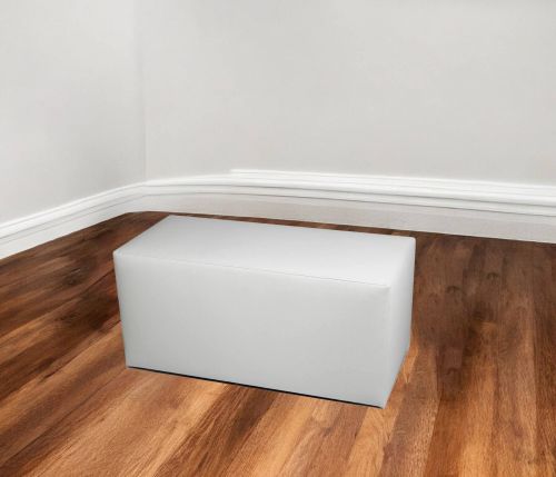 Pouf Aceto, Poltrona multiuso, Poltroncina sacco, Pouf poggiapiedi, Made in Italy, 90x40 h42 cm, Bianco