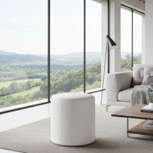 Pouf cilindrico bianco 40x40x42h cm - Lisboa