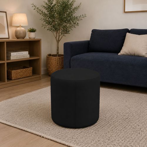Pouf cilindrico nero 40x40x42h cm - Lisboa