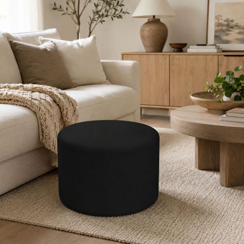 Pouf cilindrico nero 79x79x42h cm - Anacapri