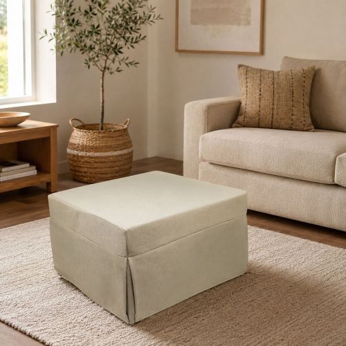 Pouf cubico beige 78x78x45h cm - letto Arno