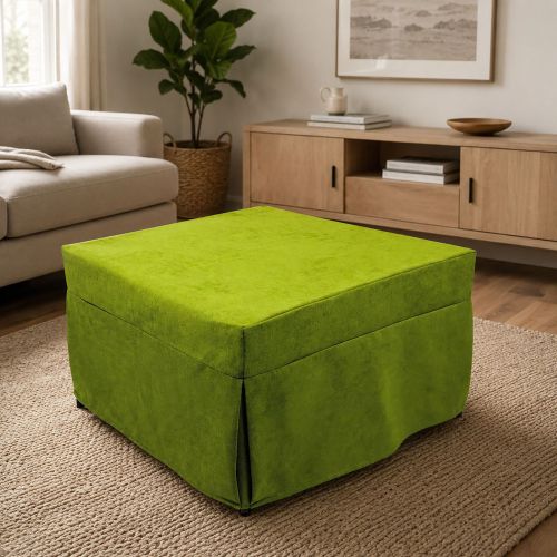 Pouf cubico verde 78x78x45h cm - letto Arno