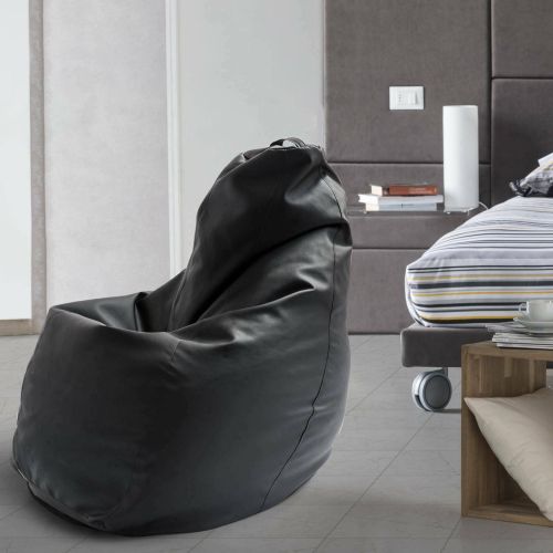 Pouf ergonomico sacco nero peòòe 70x70x110h cm - Asino