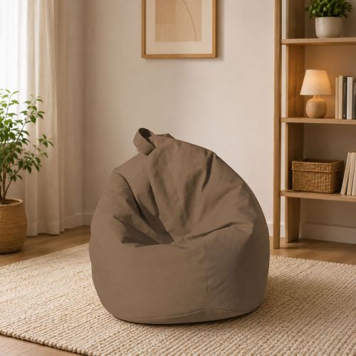 Pouf moderno beige 70x70x110h cm - Azelia