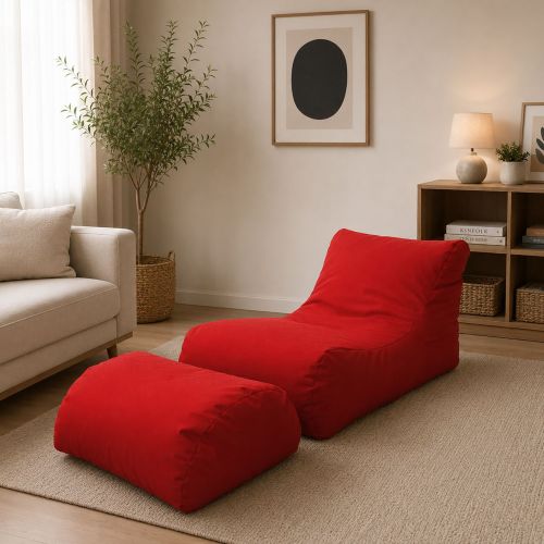 Pouf moderno rosso 120x80x60h cm - Alton