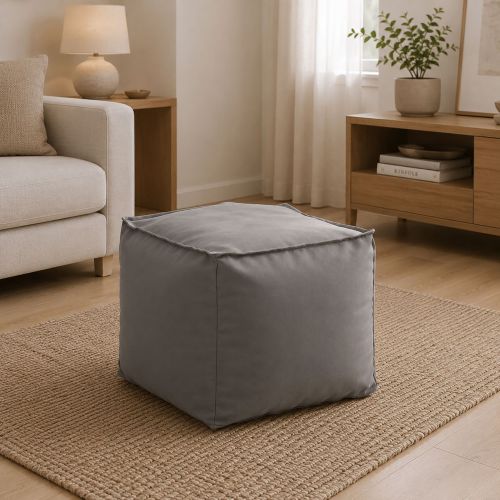 Pouf quadrato grigio 45x45x45h cm - Aron