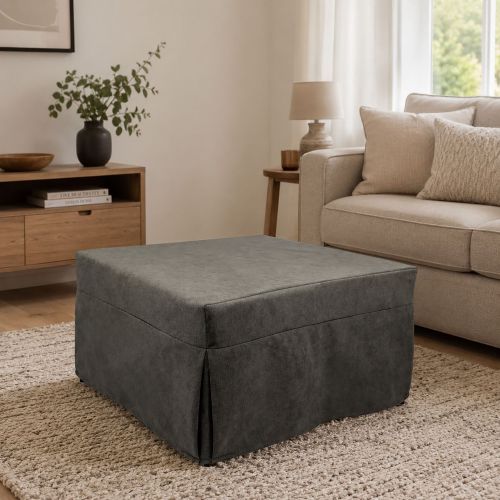 Pouf quadrato marrone 78x78x45h cm - letto Arno
