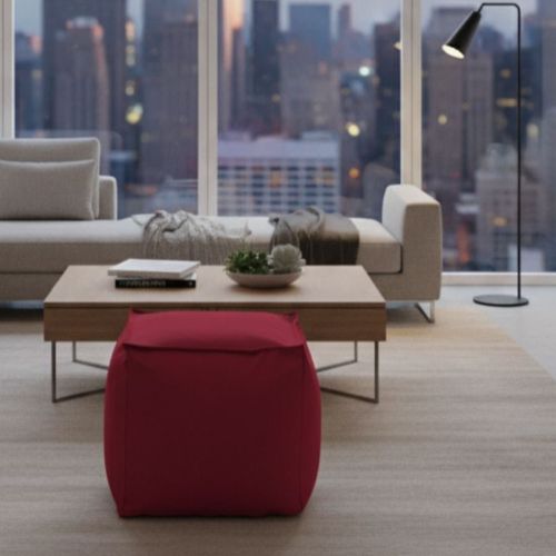 Pouf quadrato rosso 45x45x45h cm - Aron