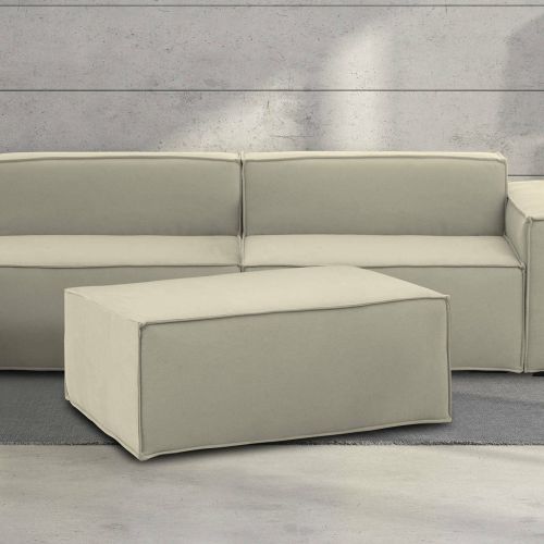 Pouf rettangolare beige 100x70x43h cm - Assisi