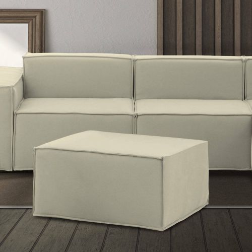 Pouf rettangolare beige 80x70x43h cm - Avolasca