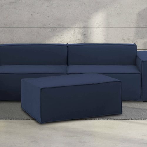 Pouf rettangolare blu 100x70x43h cm - Assisi