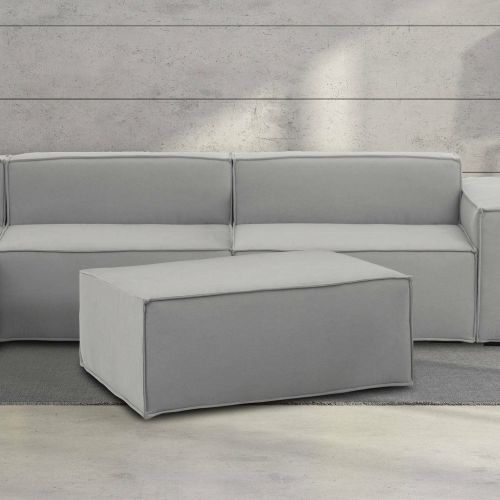 Pouf rettangolare grigio 100x70x43h cm - Assisi