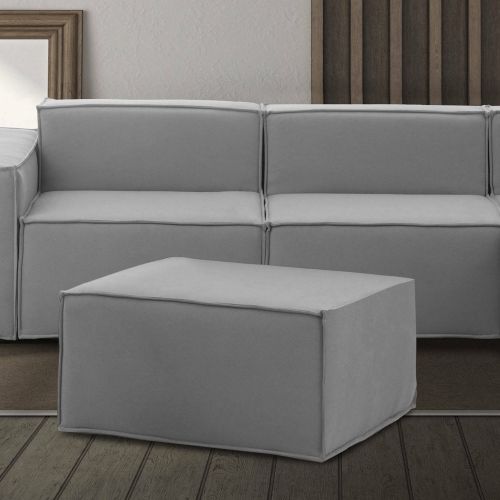 Pouf rettangolare grigio 80x70x43h cm - Avolasca
