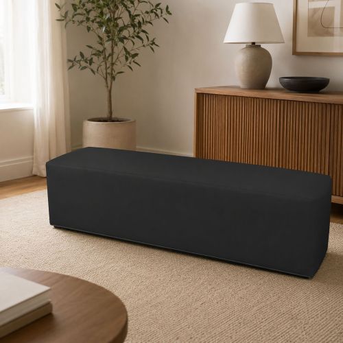 Pouf rettangolare nero 180x40x42h cm - Apecchio
