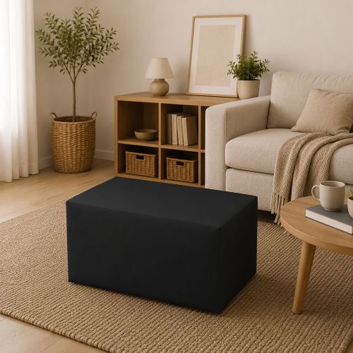 Pouf rettangolare nero 90x40x42h cm - Bucuresti