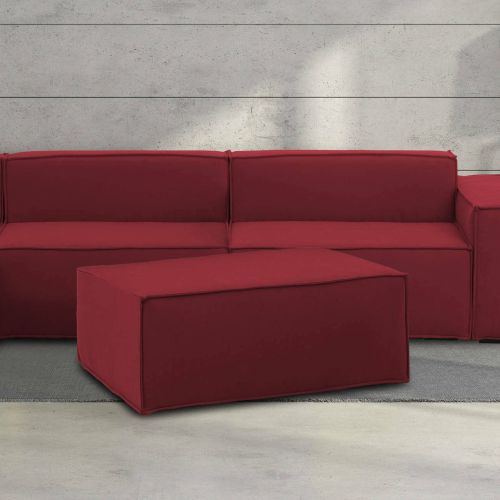 Pouf rettangolare rosso 100x70x43h cm - Assisi