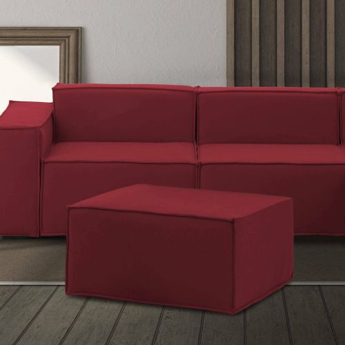 Pouf rettangolare rosso 80x70x43h cm - Avolasca