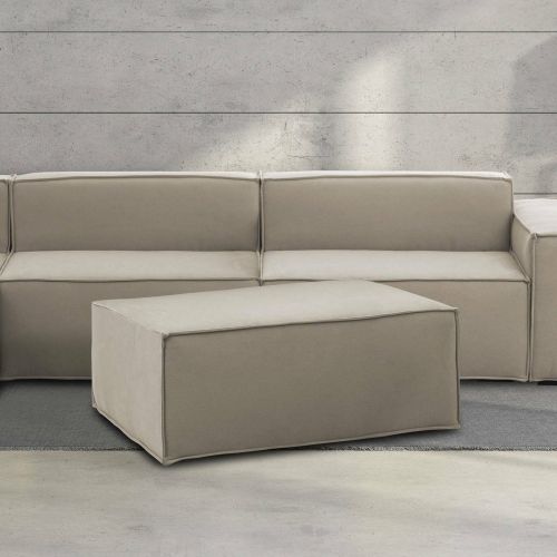 Pouf rettangolare tortora 100x70x43h cm - Assisi