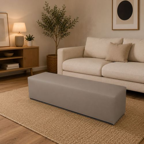 Pouf rettangolare tortora 180x40x42h cm - Apecchio