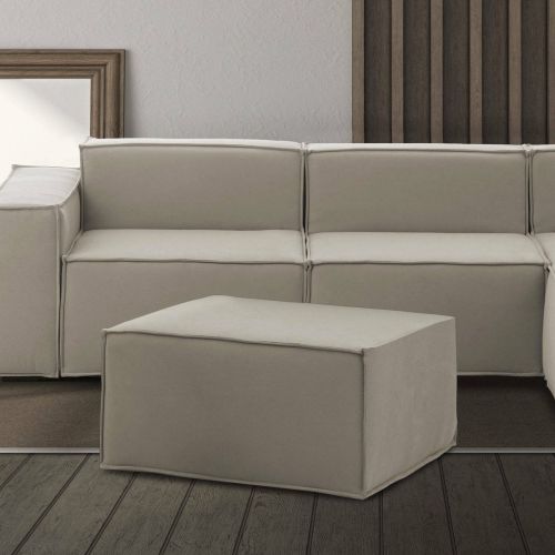 Pouf rettangolare tortora 80x70x43h cm - Avolasca