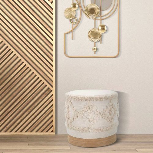 Pouf rotondo bianco 40x40x40h cm - Khaled