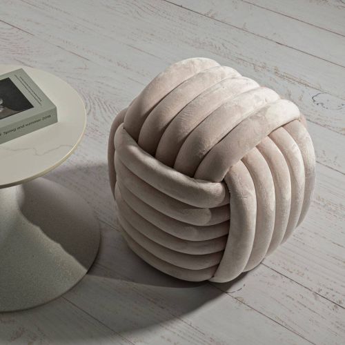Pouf rotondo rosa 45x45x45h cm - Bozzente