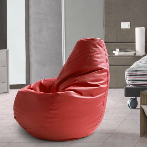 Pouf sacco rosso ecopelle 70x70x110h cm - Asino