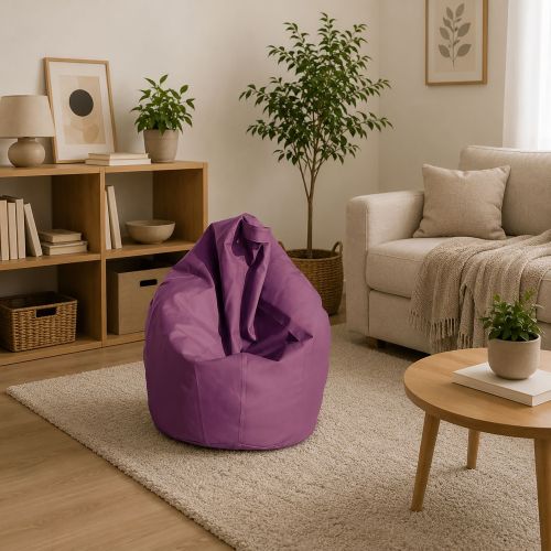 Pouf sacco viola 70x70x110h cm - Azelia