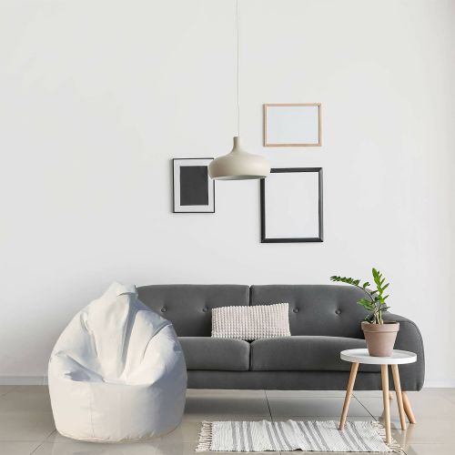 Pouf soggiorno sacco bianco 70x70x110h cm - Alez