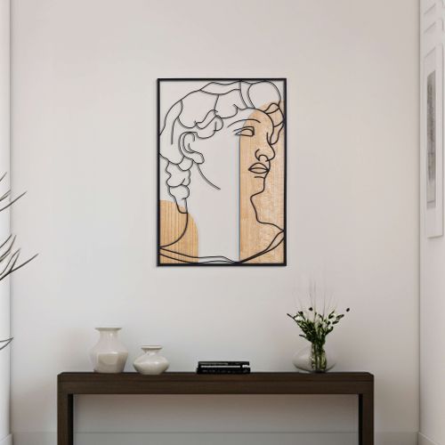 Quadro Marrone Rovere Nero Materiale Struttura in Legno Nobilitato Sfumatura Colore Struttura Rovere 55x80h cm, Materiale Struttura in Metallo - Rinal