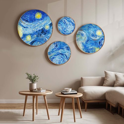 Quadro Multicolore Materiale Struttura in Legno Nobilitato 45x45h cm, - Memibaka