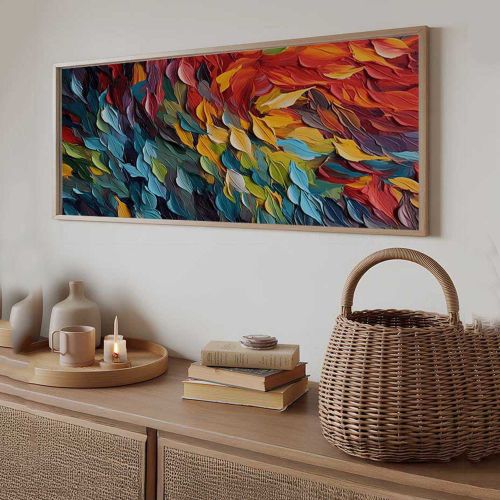 Quadro Multicolore Materiale Struttura in Legno Nobilitato 50x120h cm, - Mirato