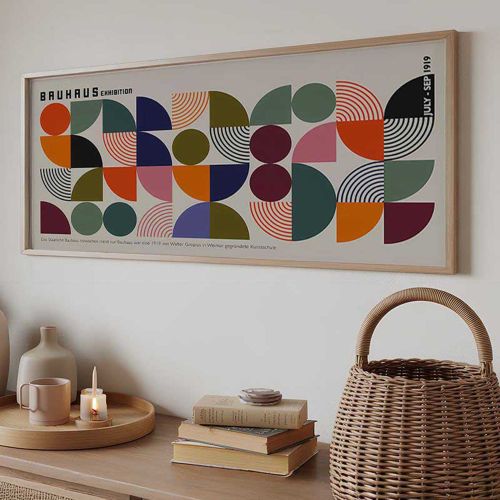 Quadro Multicolore Materiale Struttura in Legno Nobilitato 50x120h cm, - Miseba