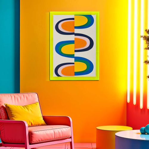 Quadro Multicolore Materiale Struttura in Plastica Materiale Struttura in Legno 50x70h cm, Materiale in Plastica - Bamivani