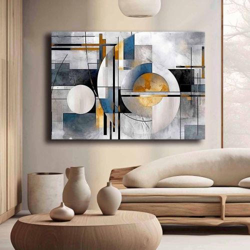 Quadro Multicolore Materiale Struttura in Tessuto Materiale in Legno Nobilitato 70x100h cm, Materiale Struttura in Legno Nobilitato - Nahate