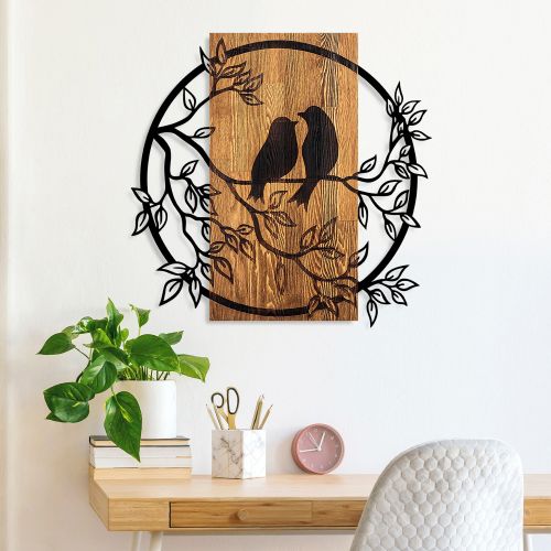 Quadro Nero Marrone Rovere Materiale Struttura in Metallo Colore Struttura Marrone 57x59h cm, Materiale in Legno Nobilitato - Mitisada