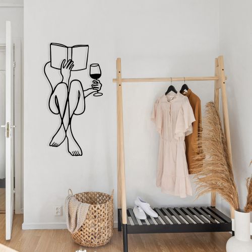 Quadro Nero Materiale Struttura in Metallo 38x73h cm, - Moza